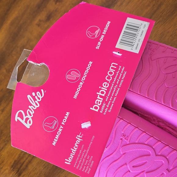 Barbie Pink Slippers with Faux Pearls Tik Tok Viral Size XL 9.5-10.5 NWT - Picture 5 of 10